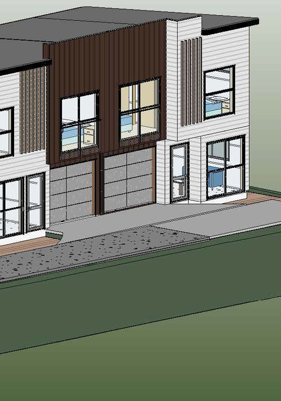 Proposed townhouse design for the six-lot residential development in Henderson, Auckland.